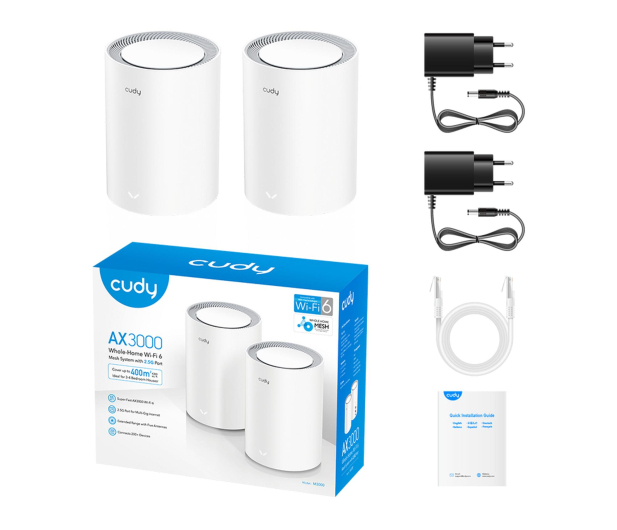 CUDY M3000_W(2-Pack) Wi Fi Mesh AX3000 2.5GE - 1366882 - zdjęcie 3